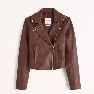 NWT Abercrombie & Fitch Brown Biker Jacket